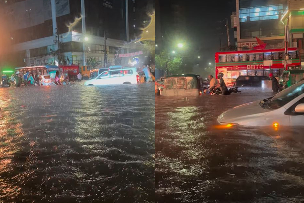 রাজধানীতে মুষলধারে বৃষ্টিতে জলাবদ্ধতা, ভোগান্তি