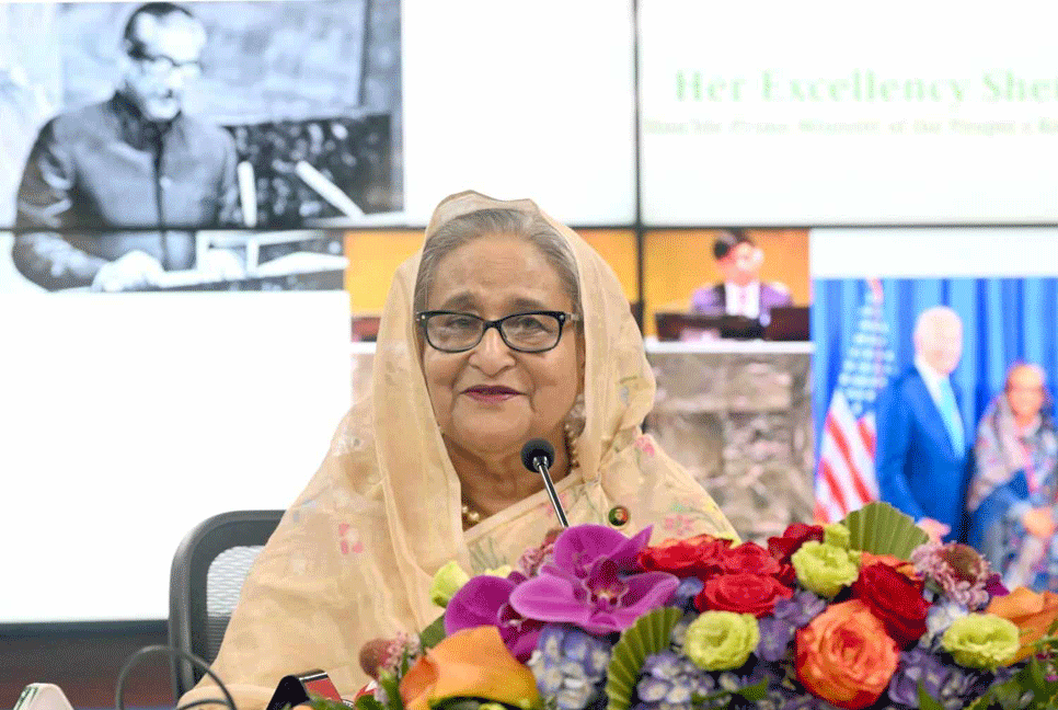 বাইরে থেকে যারা নির্বাচন বানচাল করতে চায় জনগণ তাদের স্যাংশন দেবে: প্রধানমন্ত্রী