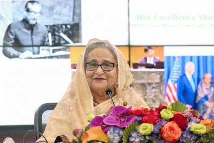 বাইরে থেকে যারা নির্বাচন বানচাল করতে চায় জনগণ তাদের স্যাংশন দেবে: প্রধানমন্ত্রী
