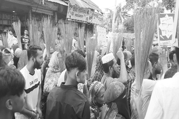 উপজেলা ভাইস চেয়ারম্যানের বিরুদ্ধে ঝাড়ু মিছিল
