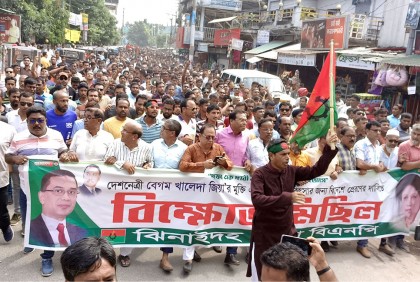 ঝিনাইদহে বিএনপির বিক্ষোভ-মিছিল ও সমাবেশ