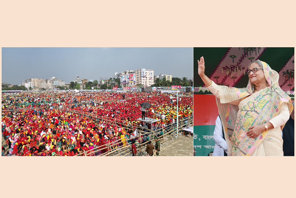 আওয়ামী লীগের জনসভায় প্রধানমন্ত্রী 

