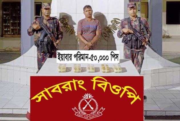 টেকনাফে বিজিবির অভিযানে ৫০ হাজার ইয়াবা উদ্ধার, মিয়ানমার নাগরিক আটক