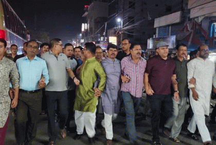 বিএনপি-জামায়াতের হরতালের প্রতিবাদে সুনামগঞ্জে বিক্ষোভ