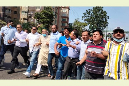হরতালের সমর্থনে রিজভী-টুকুর নেতৃত্বে যুবদলের মিছিল