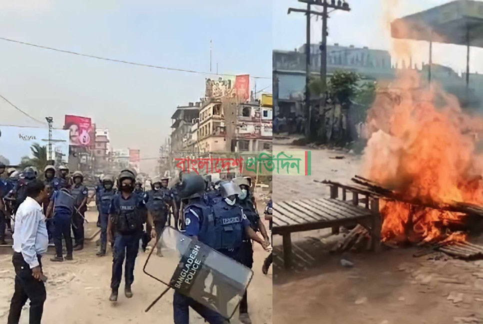 দিনভর শ্রমিক-পুলিশ সংষর্ষে রণক্ষেত্র সাভার-আশুলিয়া, আহত ৪০