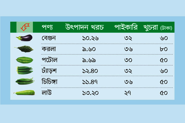 পাঁচ গুণের বেশি দাম সবজির