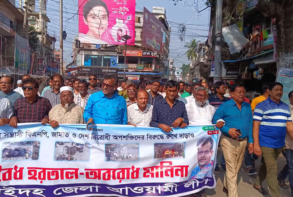 ঝিনাইদহে আওয়ামী লীগের বিক্ষোভ মিছিল ও সমাবেশ