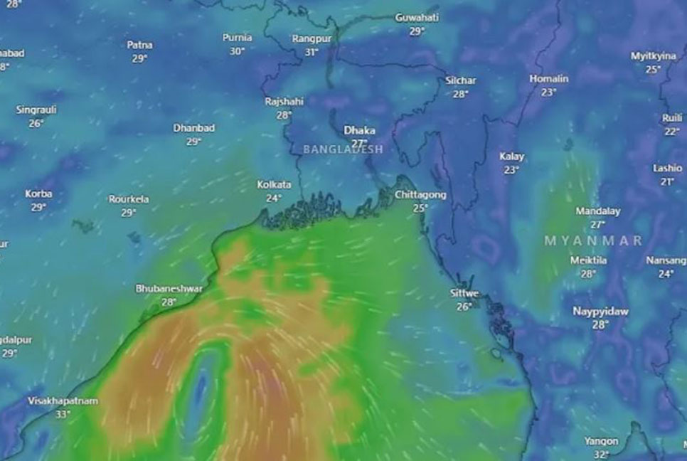 শক্তি বাড়িয়ে এগিয়ে আসছে গভীর নিম্নচাপটি