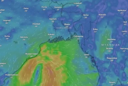 শক্তি বাড়িয়ে এগিয়ে আসছে গভীর নিম্নচাপটি