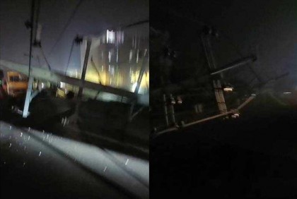 ঢাকা-চট্টগ্রাম মহাসড়কে ট্রাকের ধাক্কায় ১০টি বিদ্যুতের খুঁটি ক্ষতিগ্রস্ত