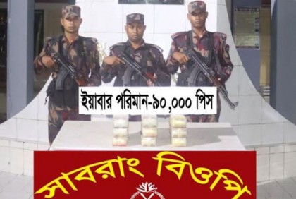 টেকনাফে ৯০ হাজার পিস ইয়াবা জব্দ