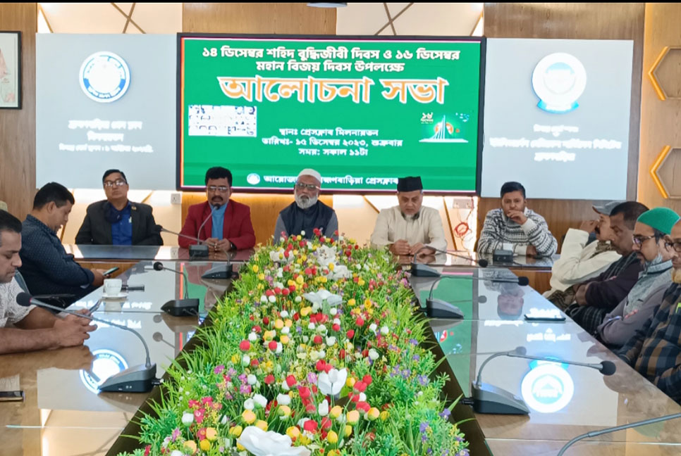শহিদ বুদ্ধিজীবী দিবস উপলক্ষে ব্রাহ্মণবাড়িয়া প্রেসক্লাবে আলোচনা সভা