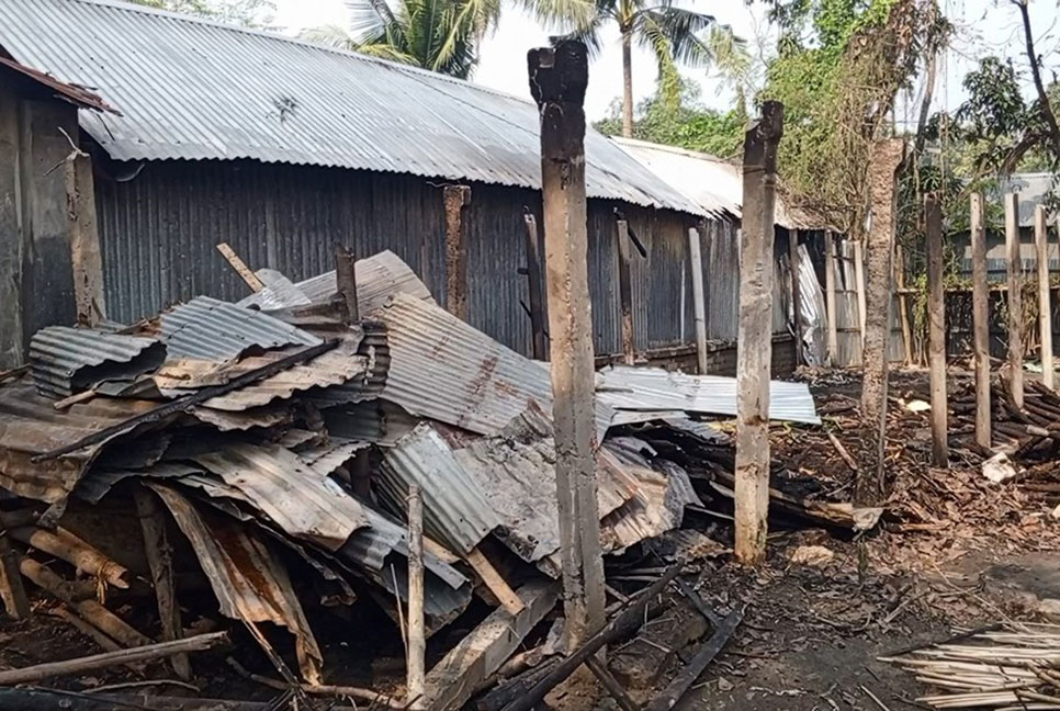 শৈলকুপায় ২ কৃষকের গোলায় ঘরে আগুন, ৩ গরুসহ কৃষক দগ্ধ