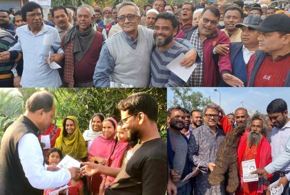 ভোটারদের দ্বারে প্রার্থীরা, দিচ্ছেন নানা প্রতিশ্রুতি