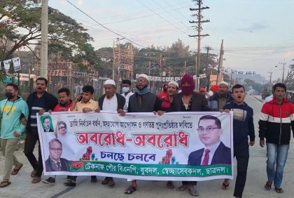 অবরোধের সমর্থনে টেকনাফে বিএনপির মিছিল