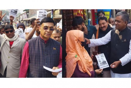 মোরেলগঞ্জে আওয়ামী লীগ ও স্বতন্ত্র প্রার্থীর গণসংযোগ
