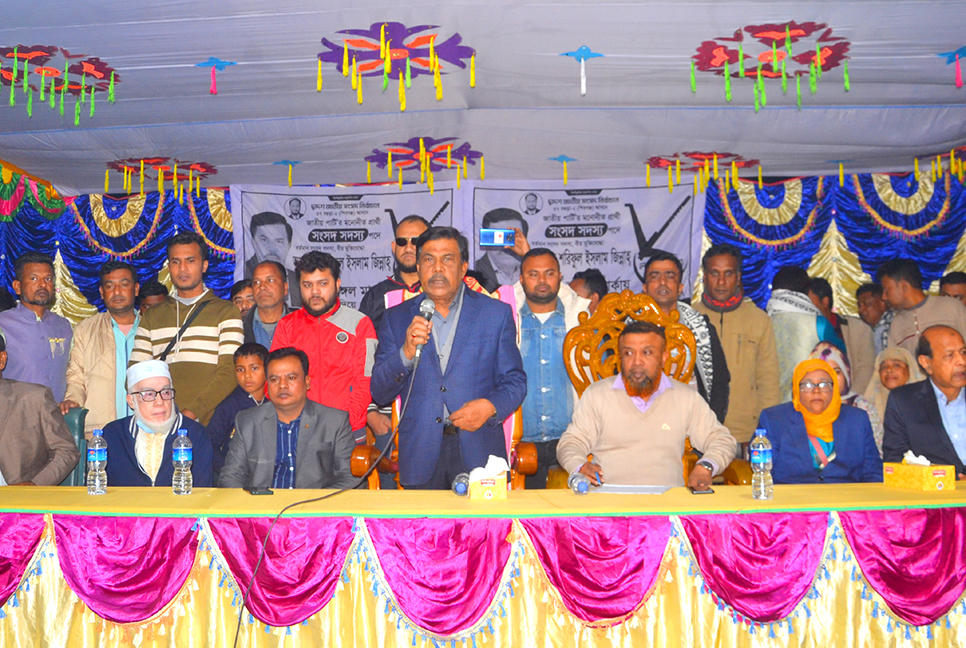 বগুড়ায় লাঙ্গল প্রার্থীর নির্বাচনি জনসভা