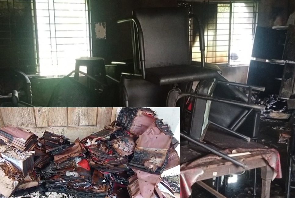 ফেনীর সোনাগাজীতে ভোট কেন্দ্রে আগুন