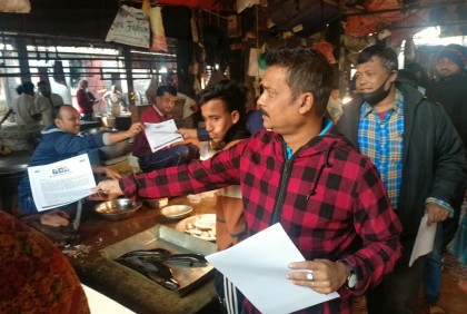 কুষ্টিয়া পৌরবাজারে বিএনপির লিফলেট বিতরণ