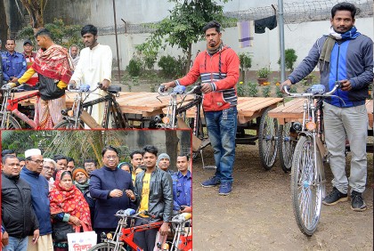 দিনাজপুরে যৌতুকবিহীন বিয়ে, ভ্যান উপহার