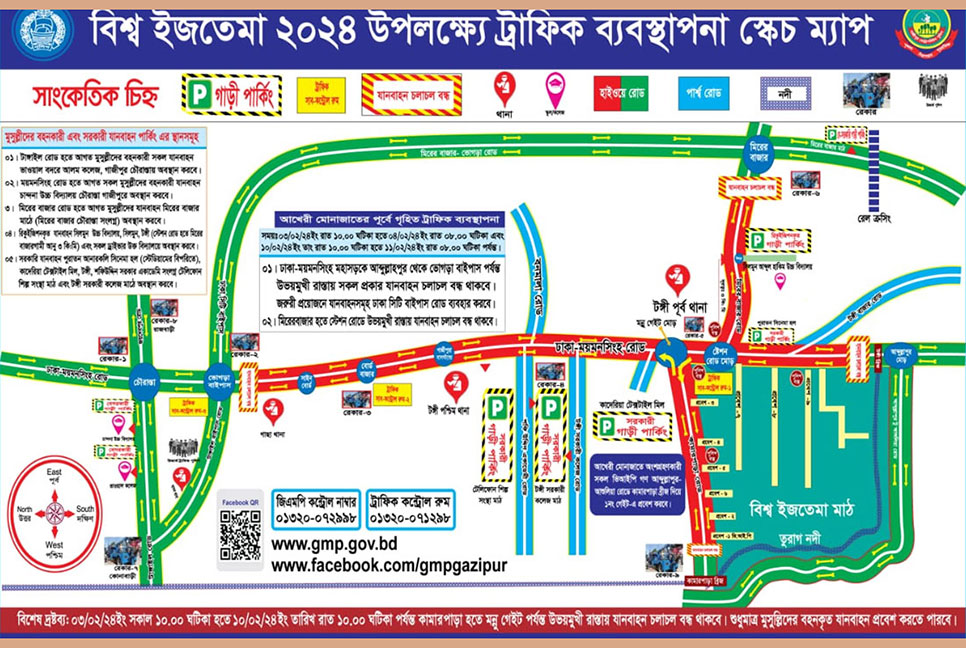 বিশ্ব ইজতেমায় গাড়ি পার্কিং ও চলাচলে নির্দেশনা