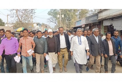 ক্ষেতলাল উপজেলা বিএনপির লিফলেট বিতরণ