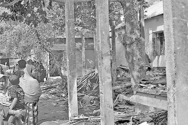 আগুনে পুড়ে দাদি নাতির মৃত্যু