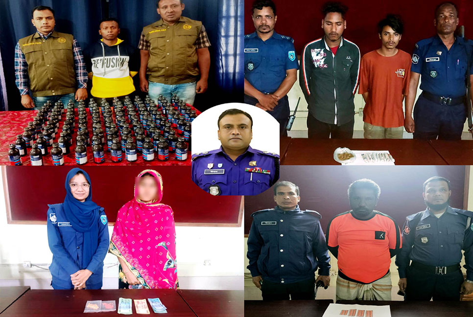 ঠাকুরগাঁওয়ে পুলিশের অভিযানে গ্রেফতার ৮ মাদক ব্যবসায়ী