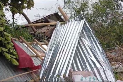 সুনামগঞ্জে কালবৈশাখী ঝড়ে ঘরবাড়ি বিধ্বস্ত