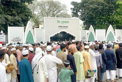 জাতীয় ঈদগাহে মুসল্লিদের ঢল