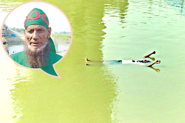 ঘণ্টার পর ঘণ্টা পানিতে ভাসেন জিতন
