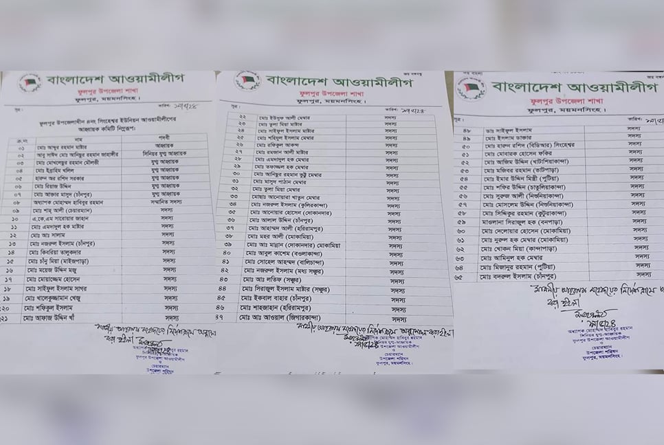 ফুলপুরে সিংহেশ্বর ইউনিয়ন আওয়ামী লীগের আহ্বায়ক কমিটি