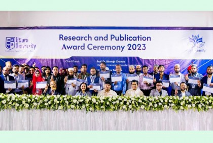 উত্তরা ইউনিভার্সিটিতে রিসার্চ অ্যান্ড পাবলিকেশন অ্যাওয়ার্ড অনুষ্ঠিত