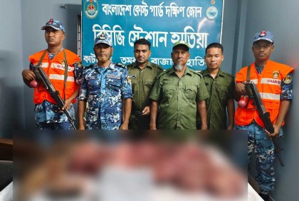 হাতিয়ার ঢালচরে ৩০ কেজি হরিনের মাংস জব্দ