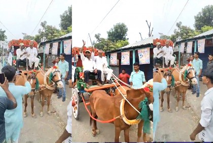 পাবনায় জীবন্ত ঘোড়া নিয়ে নির্বাচনি প্রচার, আচরণবিধি লঙ্ঘনের অভিযোগ