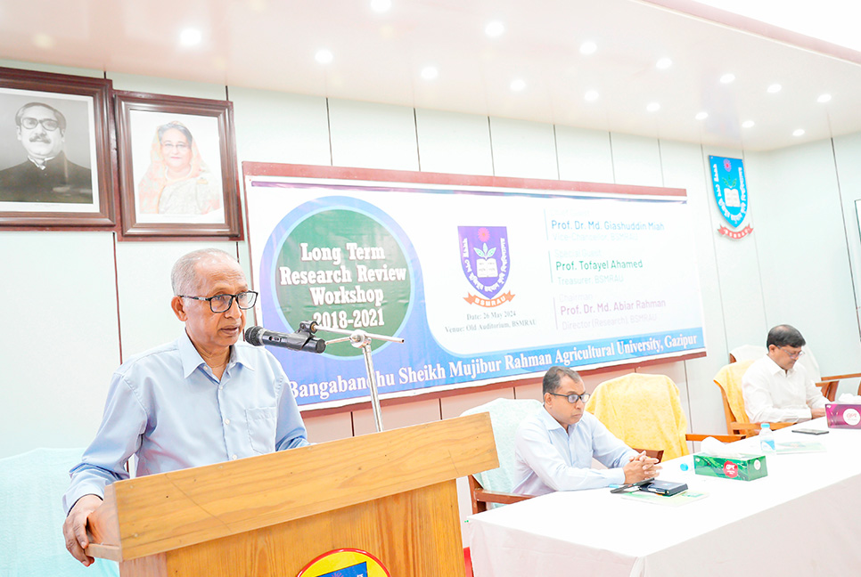 বশেমুরকৃবিতে দীর্ঘমেয়াদি গবেষণা পর্যালোচনা কর্মশালা