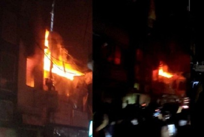 রাজধানীর শেখেরটেকে আবাসিক ভবনে আগুন