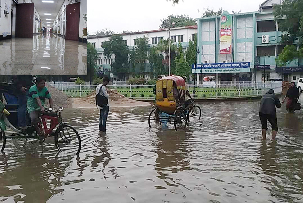 টানা বৃষ্টিতে ডুবেছে ওসমানী মেডিকেল, রোগীদের দুর্ভোগ

