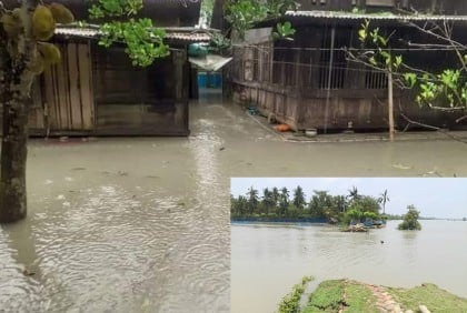 বাগেরহাটে ১৩দিন ধরে জোয়ারে নিমজ্জিত হচ্ছে পাঁচ গ্রাম 