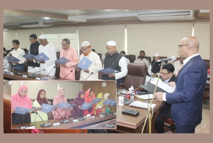 সিলেটে শেষ ধাপে নির্বাচিত চেয়ারম্যানদের শপথ

