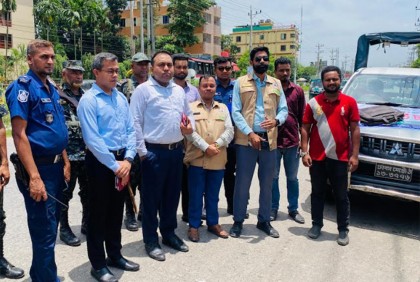 নোয়াখালীতে সড়কে ভ্রাম্যমাণ আদালতের অভিযান