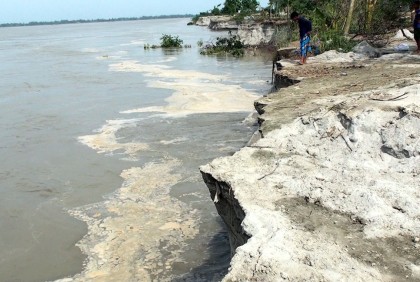 যমুনায় পানি কমছে, বাড়ছে ভাঙন