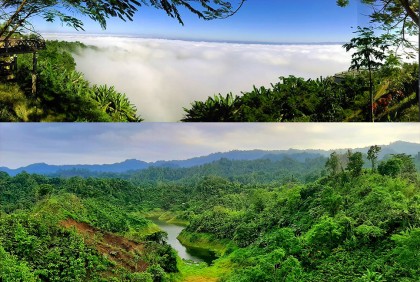 বর্ষায় জেগে উঠেছে পাহাড়ের রূপ