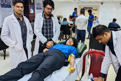 ক্যান্সার রোগীদের সেবায় স্বেচ্ছায় রক্তদান কর্মসূচি পালিত