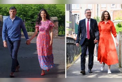 স্ত্রীদের হাত ধরে ব্রিটিশ রাজনীতিবিদদের ভোট
