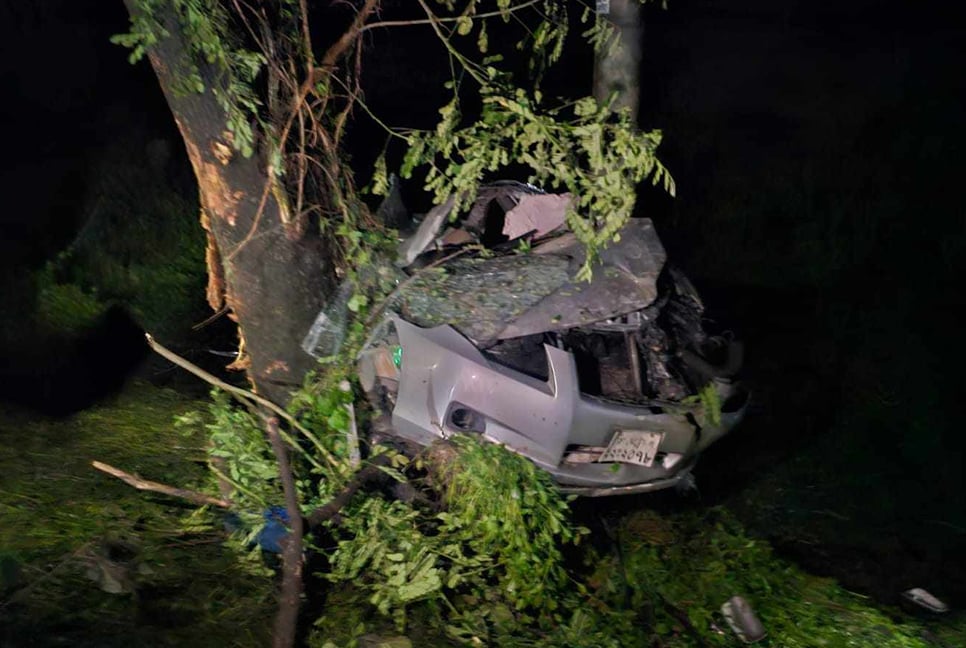 প্রাইভেটকার নিয়ন্ত্রণ হারিয়ে গাছের সঙ্গে ধাক্কা, ৫ বন্ধু নিহত