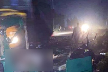 হবিগঞ্জে পিকআপ-অটোরিক্সা সংঘর্ষে অন্তঃসত্ত্বা নারী নিহত