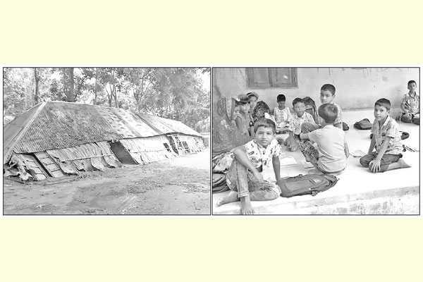 বারান্দায় গাছতলায় পাঠদান