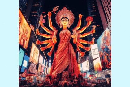 এবার টাইমস স্কোয়ারে সার্বজনীন দুর্গাপূজা